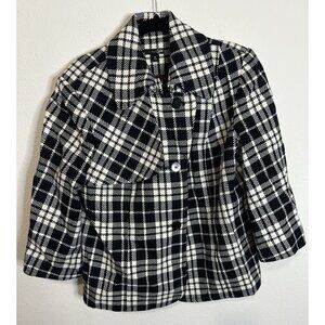 East 5th Women’s Size XL Plaid Belted Jacket Black White